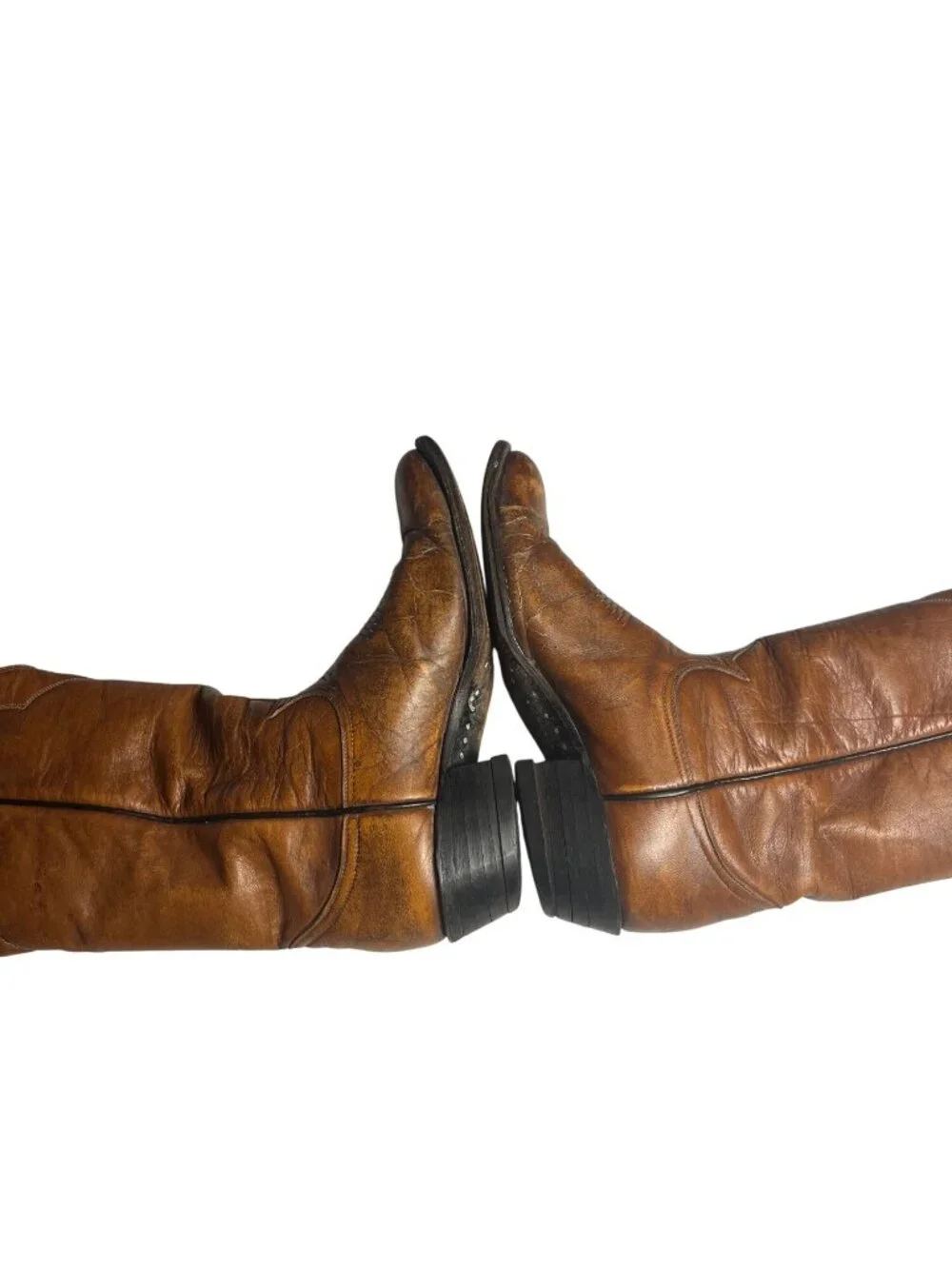 Tony Lama 5084 Vintage Mens Western Cowboy Boots Size 6.5 D Leather Cognac Brown